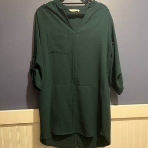 Forest Green ¾ Sleeve Shift Dress